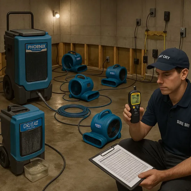 Structural Drying and Dehumidification process in Hayward, CA